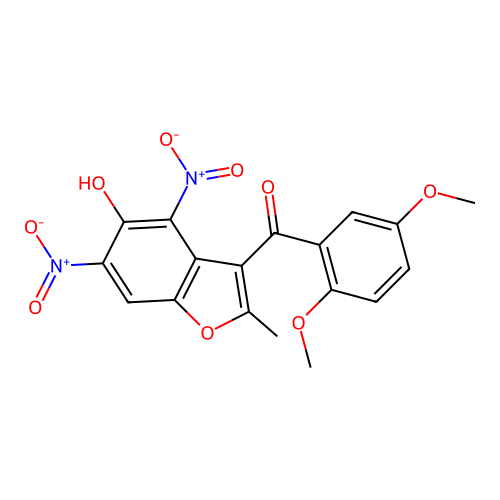 (2,5-Dimethoxyphenyl)(5-hydroxy-2-methyl-4,6-dinitro-1-benzofuran-3-yl)methanone structure