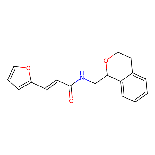 (E)-N-(3,4-dihydro-1H-isochromen-1-ylmethyl)-3-(furan-2-yl)prop-2-enamide structure