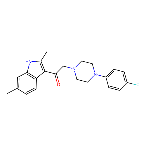 1-(2,6-dimethyl-1H-indol-3-yl)-2-[4-(4-fluorophenyl)piperazin-1-yl]ethanone structure
