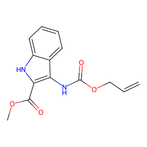 methyl 3-{[(prop-2-en-1-yloxy)carbonyl]amino}-1H-indole-2-carboxylate structure