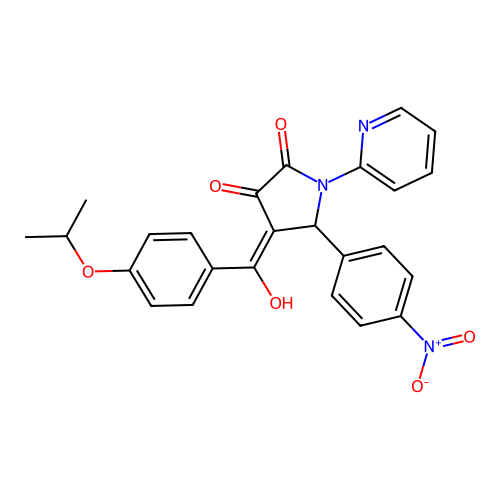 3-hydroxy-4-(4-isopropoxybenzoyl)-5-(4-nitrophenyl)-1-(pyridin-2-yl)-1H-pyrrol-2(5H)-one structure