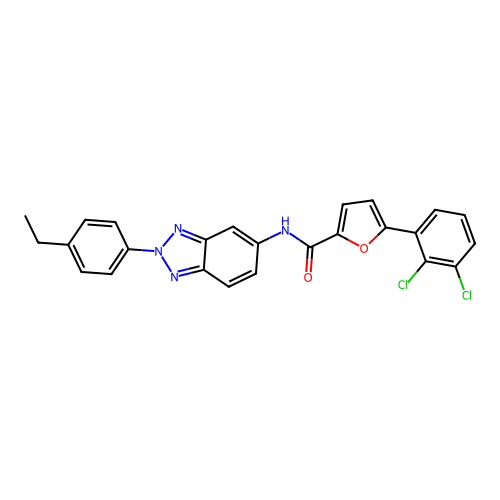 5-(2,3-dichlorophenyl)-N-[2-(4-ethylphenyl)benzotriazol-5-yl]furan-2-carboxamide structure