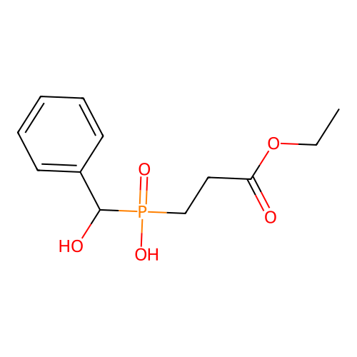 (3-Ethoxy-3-oxopropyl)(hydroxy(phenyl)methyl)phosphinic acid structure