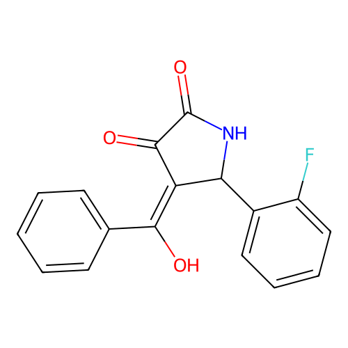 (4E)-5-(2-fluorophenyl)-4-[hydroxy(phenyl)methylidene]pyrrolidine-2,3-dione structure