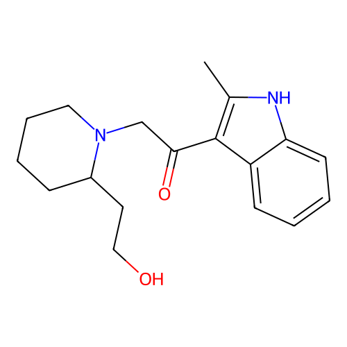 2-[2-(2-hydroxyethyl)piperidin-1-yl]-1-(2-methyl-1H-indol-3-yl)ethanone structure