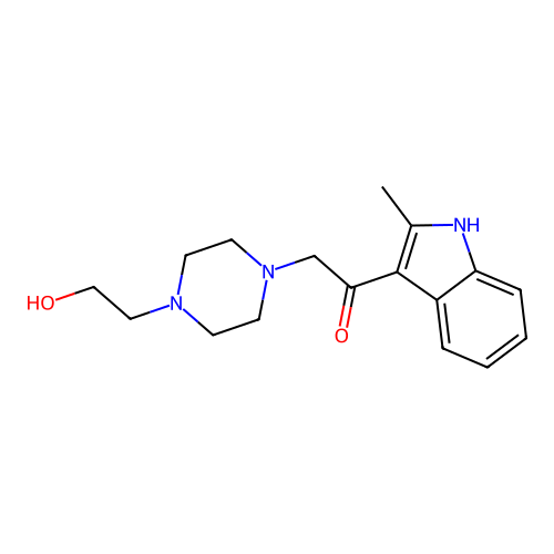 2-[4-(2-hydroxyethyl)piperazin-1-yl]-1-(2-methyl-1H-indol-3-yl)ethanone structure