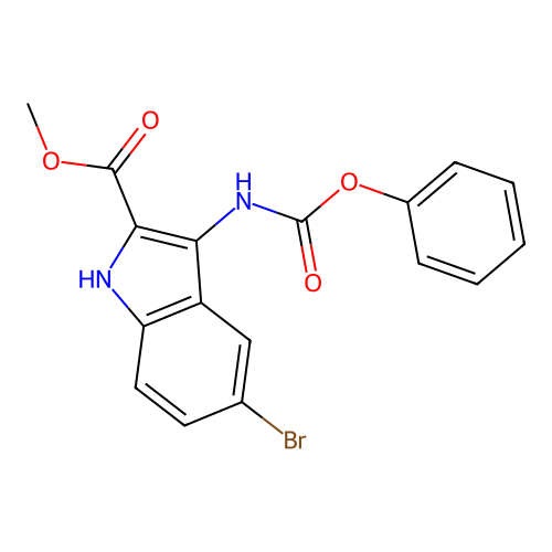 methyl 5-bromo-3-((phenoxycarbonyl)amino)-1H-indole-2-carboxylate structure