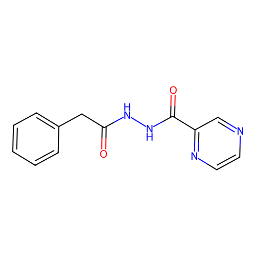 N'-(2-phenylacetyl)pyrazine-2-carbohydrazide structure