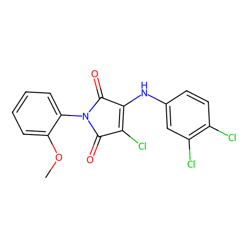 3-chloro-4-((3,4-dichlorophenyl)amino)-1-(2-methoxyphenyl)-1H-pyrrole-2,5-dione structure