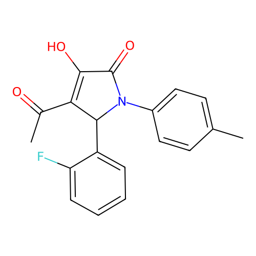 3-acetyl-2-(2-fluorophenyl)-4-hydroxy-1-(4-methylphenyl)-2H-pyrrol-5-one structure