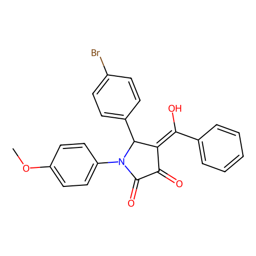(4E)-5-(4-bromophenyl)-4-[hydroxy(phenyl)methylidene]-1-(4-methoxyphenyl)pyrrolidine-2,3-dione structure