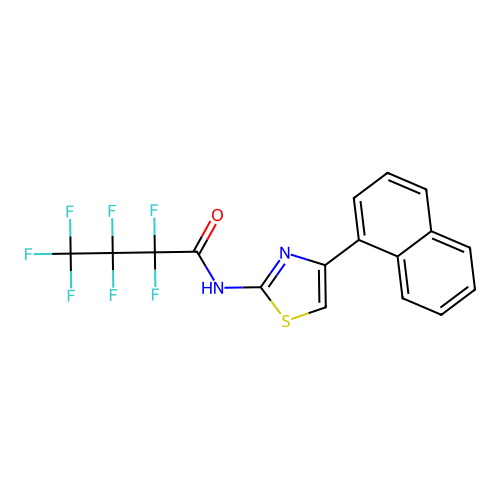 2,2,3,3,4,4,4-heptafluoro-N-[4-(naphthalen-1-yl)-1,3-thiazol-2-yl]butanamide structure