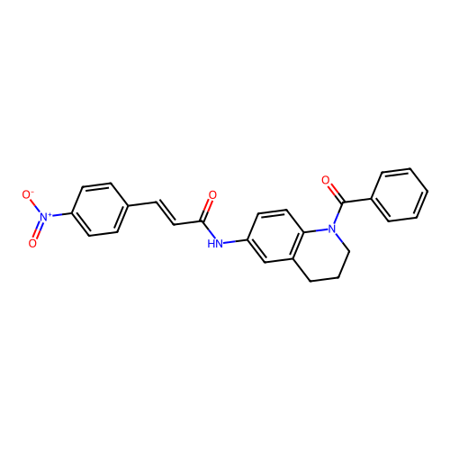 (E)-N-(1-benzoyl-1,2,3,4-tetrahydroquinolin-6-yl)-3-(4-nitrophenyl)acrylamide structure