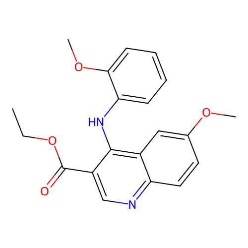 Ethyl 6-methoxy-4-[(2-methoxyphenyl)amino]quinoline-3-carboxylate structure