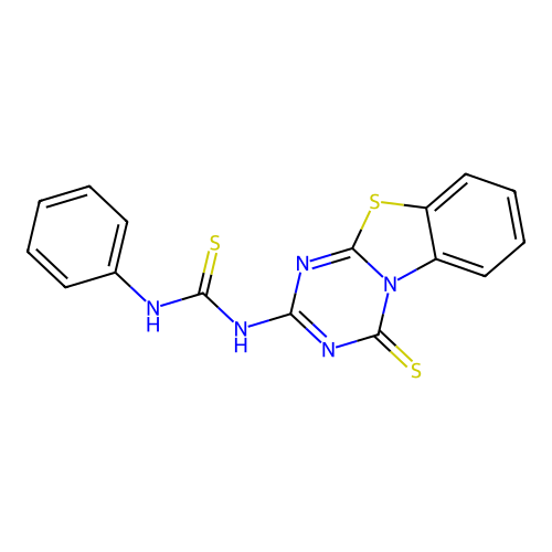 N-phenyl-N'-(4-thioxo-4H-[1,3,5]triazino[2,1-b][1,3]benzothiazol-2-yl)thiourea structure