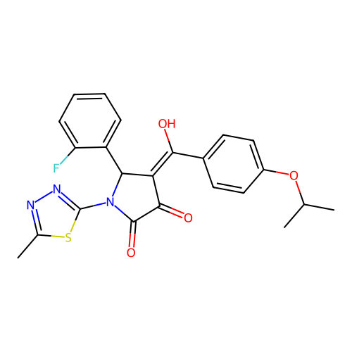 5-(2-fluorophenyl)-3-hydroxy-1-(5-methyl-1,3,4-thiadiazol-2-yl)-4-{[4-(propan-2-yloxy)phenyl]carbonyl}-1,5-dihydro-2H-pyrrol-2-one structure