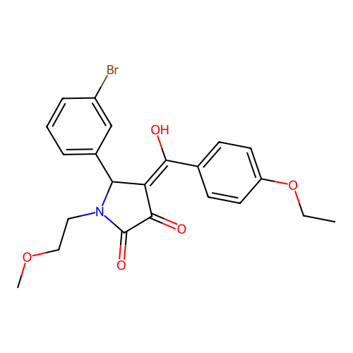 5-(3-bromophenyl)-4-(4-ethoxybenzoyl)-3-hydroxy-1-(2-methoxyethyl)-2,5-dihydro-1H-pyrrol-2-one structure