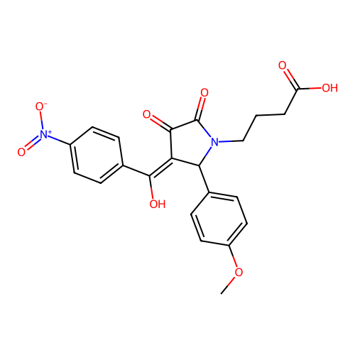 4-(3-hydroxy-5-(4-methoxyphenyl)-4-(4-nitrobenzoyl)-2-oxo-2,5-dihydro-1H-pyrrol-1-yl)butanoic acid structure