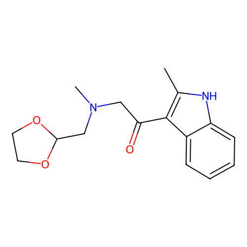 2-[(1,3-dioxolan-2-ylmethyl)(methyl)amino]-1-(2-methyl-1H-indol-3-yl)ethanone structure