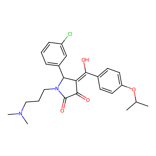 (4E)-5-(3-chlorophenyl)-1-[3-(dimethylamino)propyl]-4-[hydroxy-(4-propan-2-yloxyphenyl)methylidene]pyrrolidine-2,3-dione structure
