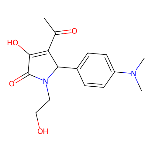 3-acetyl-2-(4-dimethylaminophenyl)-4-hydroxy-1-(2-hydroxyethyl)-2H-pyrrol-5-one structure