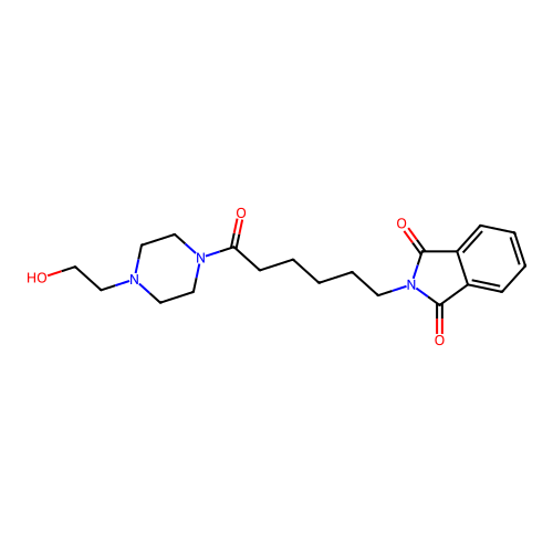 2-{6-[4-(2-hydroxyethyl)piperazin-1-yl]-6-oxohexyl}-1H-isoindole-1,3(2H)-dione structure