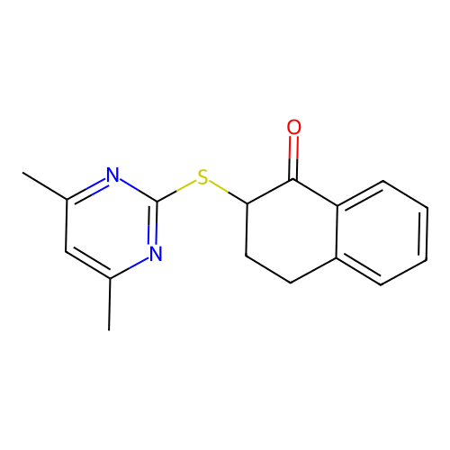 2-[(4,6-dimethylpyrimidin-2-yl)sulfanyl]-3,4-dihydronaphthalen-1(2H)-one structure