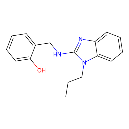 2-{[(1-propyl-1H-benzimidazol-2-yl)amino]methyl}phenol structure