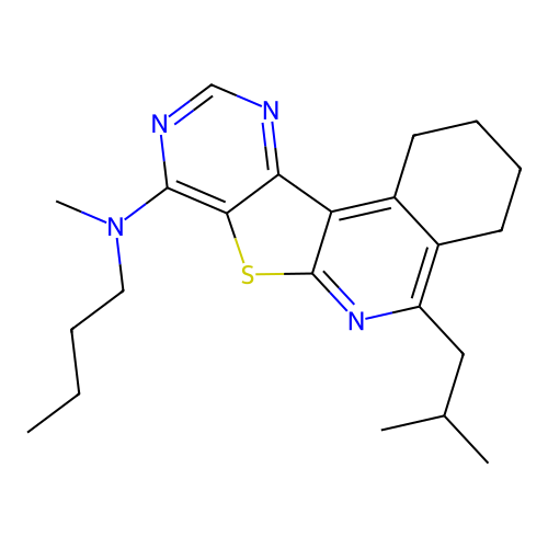 N-butyl-5-isobutyl-N-methyl-1,2,3,4-tetrahydropyrimido[4',5':4,5]thieno[2,3-c]isoquinolin-8-amine structure