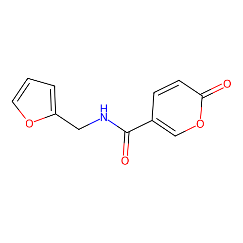 N-(furan-2-ylmethyl)-2-oxo-2H-pyran-5-carboxamide structure