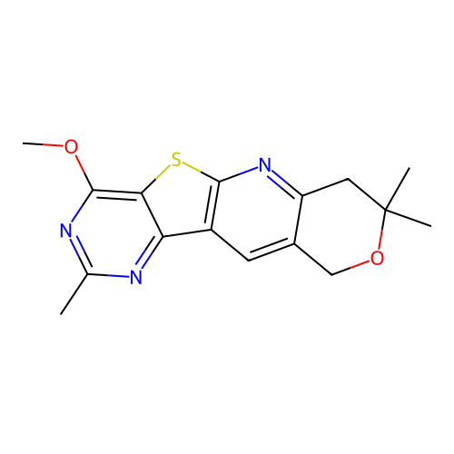 1-Methoxy-3,8,8-trimethyl-8,9-dihydro-6H-7-oxa-11-thia-2,4,10-triaza-benzo[b]fluorene structure