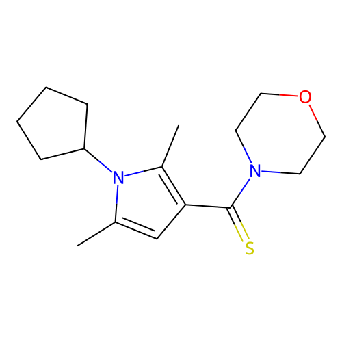 (1-Cyclopentyl-2,5-dimethyl-1H-pyrrol-3-yl)-morpholin-4-yl-methanethione structure