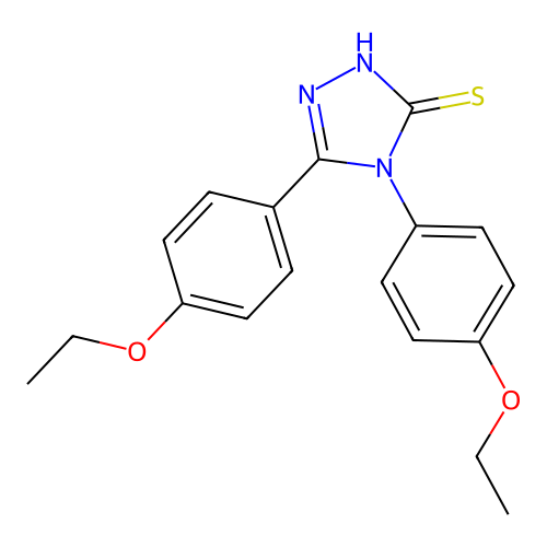4,5-bis(4-ethoxyphenyl)-4H-1,2,4-triazole-3-thiol structure