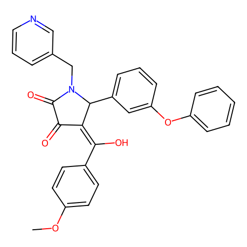 3-hydroxy-4-(4-methoxybenzoyl)-5-(3-phenoxyphenyl)-1-[(pyridin-3-yl)methyl]-2,5-dihydro-1H-pyrrol-2-one structure