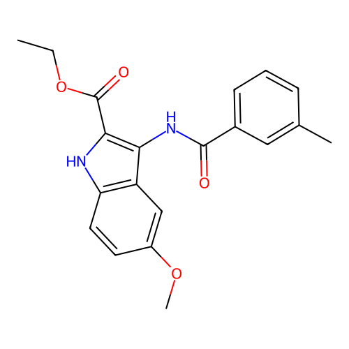 ethyl 5-methoxy-3-{[(3-methylphenyl)carbonyl]amino}-1H-indole-2-carboxylate structure