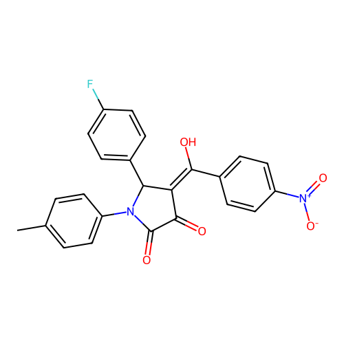 5-(4-fluorophenyl)-3-hydroxy-4-(4-nitrobenzoyl)-1-(p-tolyl)-1H-pyrrol-2(5H)-one structure