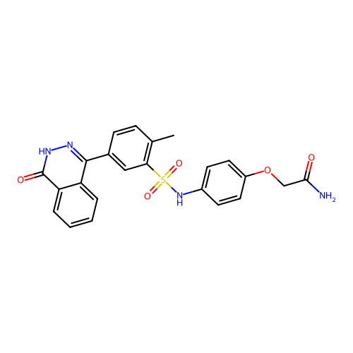 2-(4-(2-methyl-5-(4-oxo-3,4-dihydrophthalazin-1-yl)phenylsulfonamido)phenoxy)acetamide structure