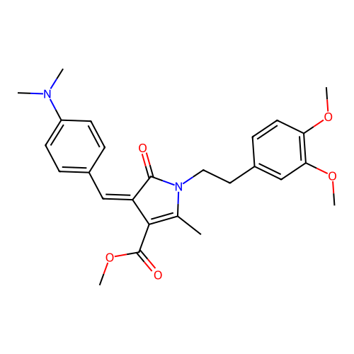 methyl (4Z)-1-[2-(3,4-dimethoxyphenyl)ethyl]-4-[4-(dimethylamino)benzylidene]-2-methyl-5-oxo-4,5-dihydro-1H-pyrrole-3-carboxylate structure