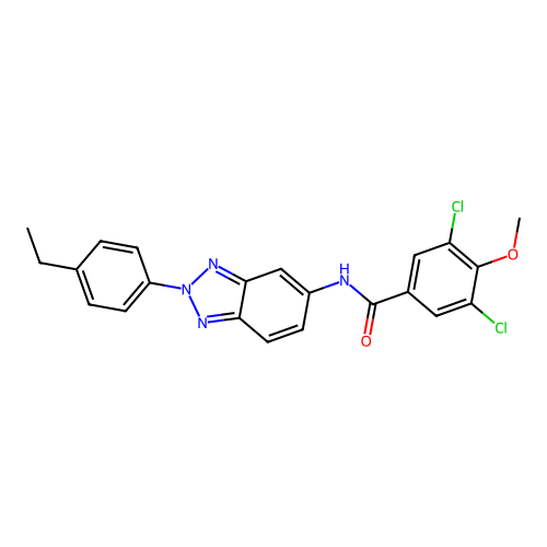 3,5-dichloro-N-[2-(4-ethylphenyl)-2H-benzotriazol-5-yl]-4-methoxybenzamide structure
