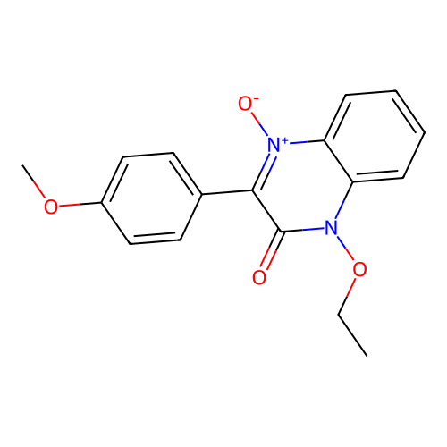 1-ethoxy-3-(4-methoxyphenyl)quinoxalin-2(1H)-one 4-oxide structure