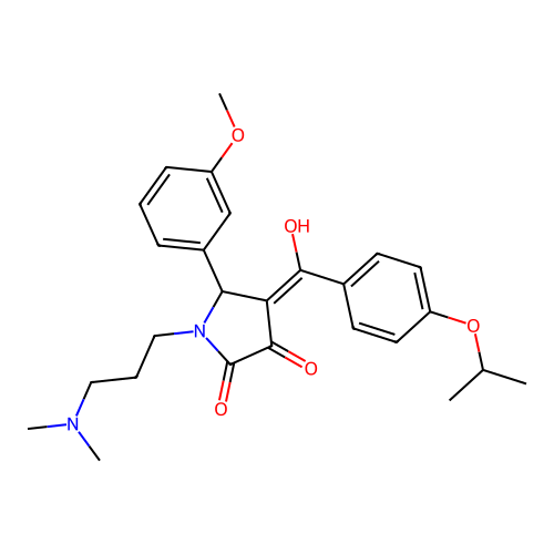 (4E)-1-[3-(dimethylamino)propyl]-4-[hydroxy-(4-propan-2-yloxyphenyl)methylidene]-5-(3-methoxyphenyl)pyrrolidine-2,3-dione structure