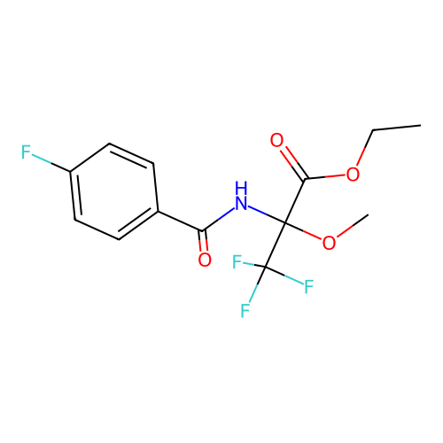 Ethyl 3,3,3-trifluoro-2-(4-fluorobenzamido)-2-methoxypropanoate structure