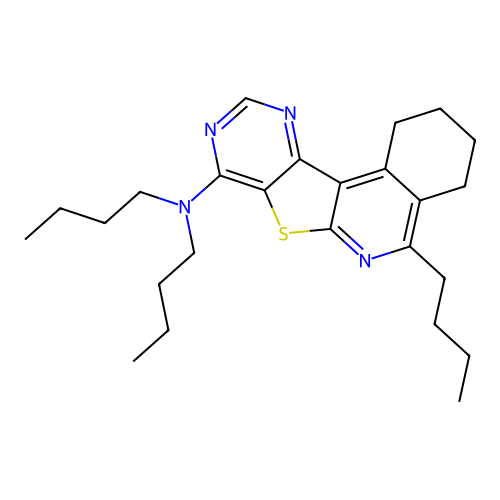 N,N,5-tributyl-1,2,3,4-tetrahydropyrimido[4',5':4,5]thieno[2,3-c]isoquinolin-8-amine structure