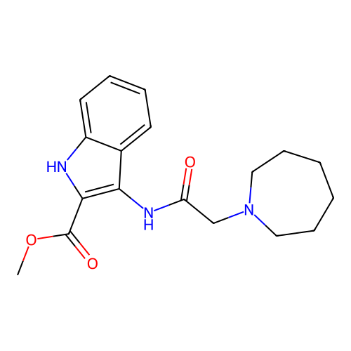 methyl 3-[(azepan-1-ylacetyl)amino]-1H-indole-2-carboxylate structure