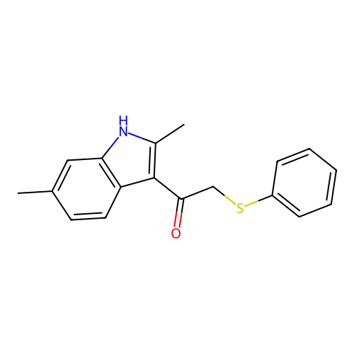 1-(2,6-dimethyl-1H-indol-3-yl)-2-(phenylsulfanyl)ethanone structure