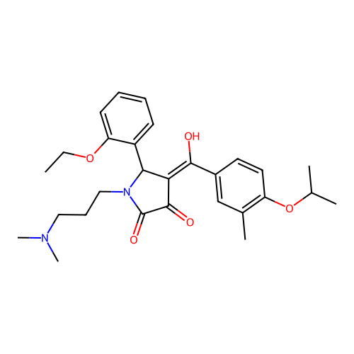 (4E)-1-[3-(dimethylamino)propyl]-5-(2-ethoxyphenyl)-4-[hydroxy-(3-methyl-4-propan-2-yloxyphenyl)methylidene]pyrrolidine-2,3-dione structure