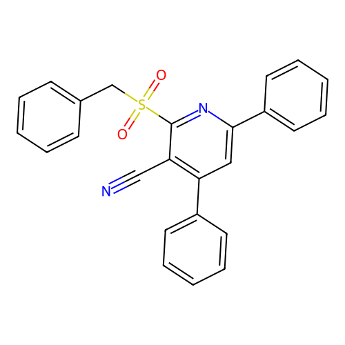 2-(Benzylsulfonyl)-4,6-diphenylpyridine-3-carbonitrile structure