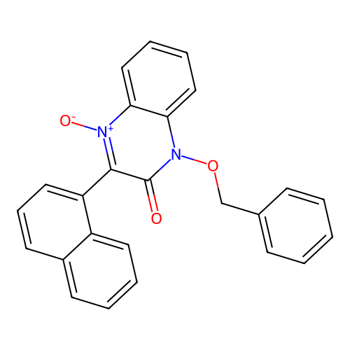 1-(benzyloxy)-3-(naphthalen-1-yl)quinoxalin-2(1H)-one 4-oxide structure