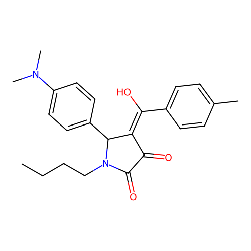 1-butyl-5-(4-(dimethylamino)phenyl)-3-hydroxy-4-(4-methylbenzoyl)-1H-pyrrol-2(5H)-one structure