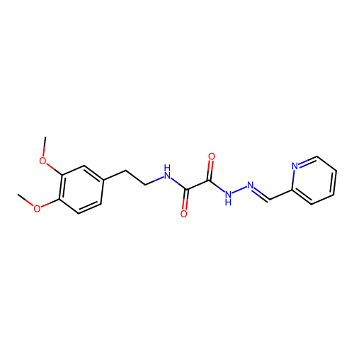 (E)-N-(3,4-dimethoxyphenethyl)-2-oxo-2-(2-(pyridin-2-ylmethylene)hydrazinyl)acetamide structure